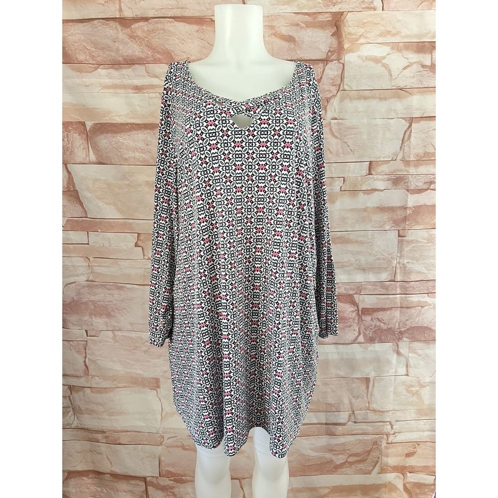 Kim Rogers Top Stretch Sz 1X Tunic‎ red gray
